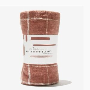 Little Korboose Woven Throw Blanket – Rust & Ivory – Cozy California Cool Vibes